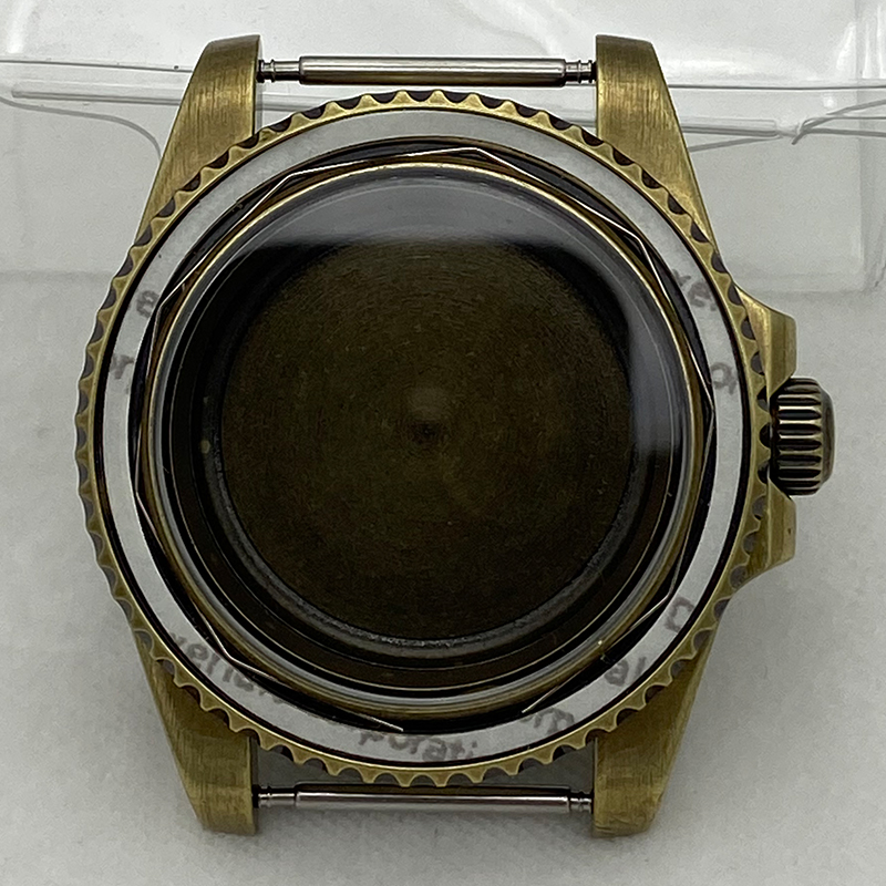 Exhibition Caseback - 40mm Vintage Bronze Watch Case Sapphire