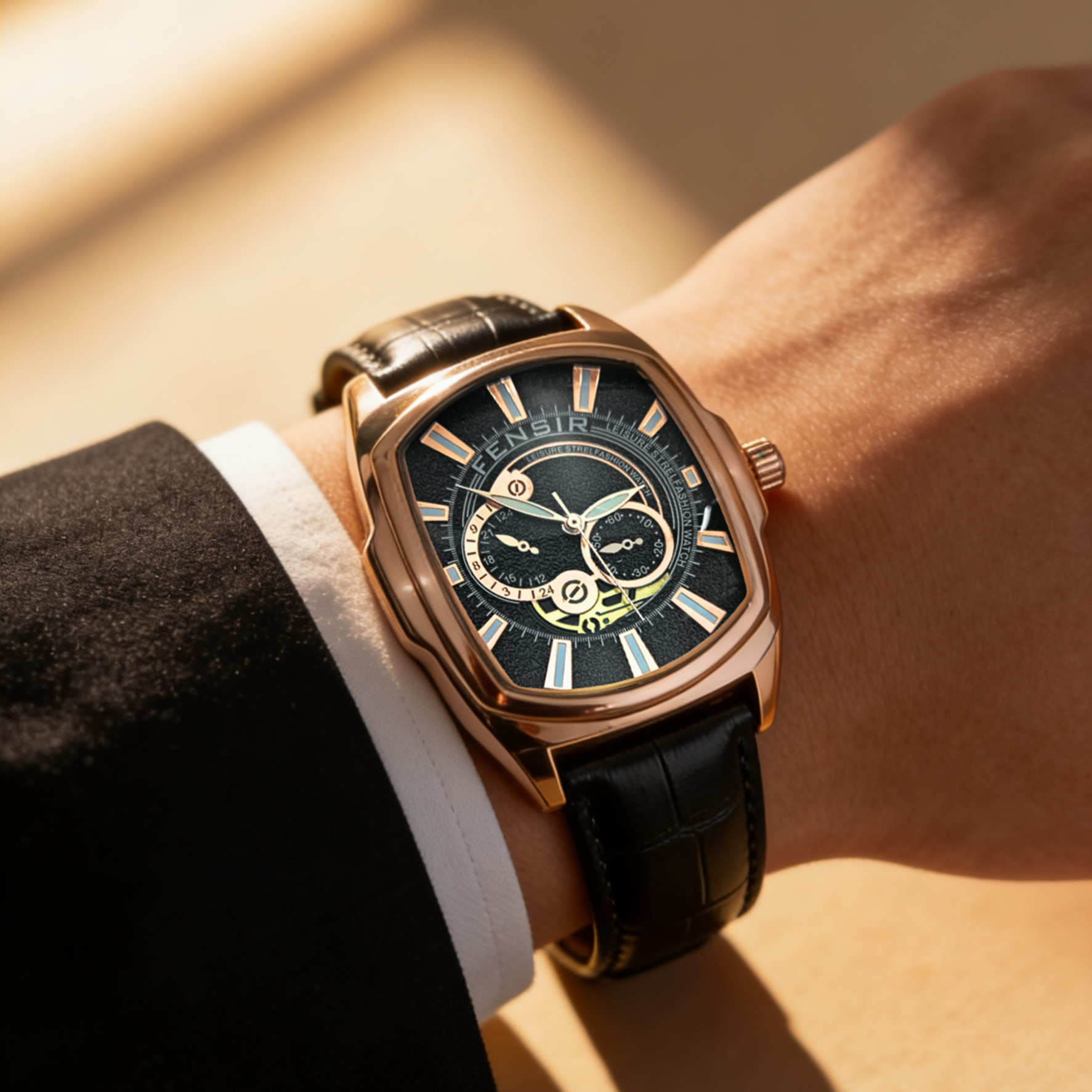 Luxury Watch Name Brands - New Barrel-Shaped High-End Men's Quartz Watch,