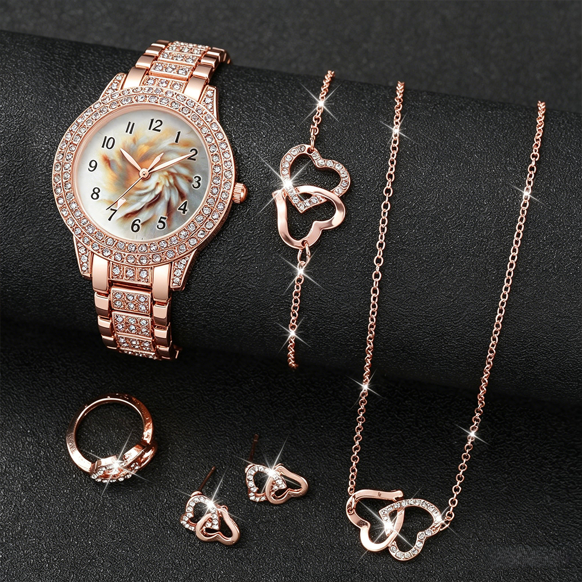 6PCS Luxury Rhinestone Women Q - Luxury Watch Holder 评论和价格