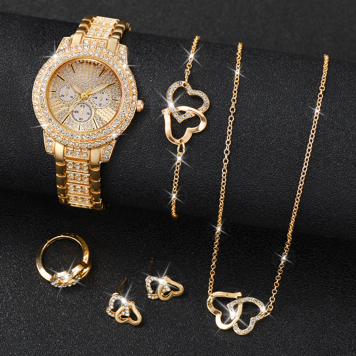 6PCS Luxury Rhinestone Women W - Luxury Watch Holder 评论和价格