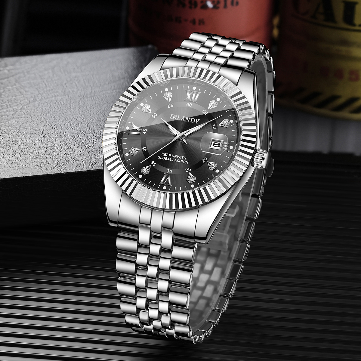 Fashion Rhinestone Men Busines - Luxury Watch Holder 评论和价格