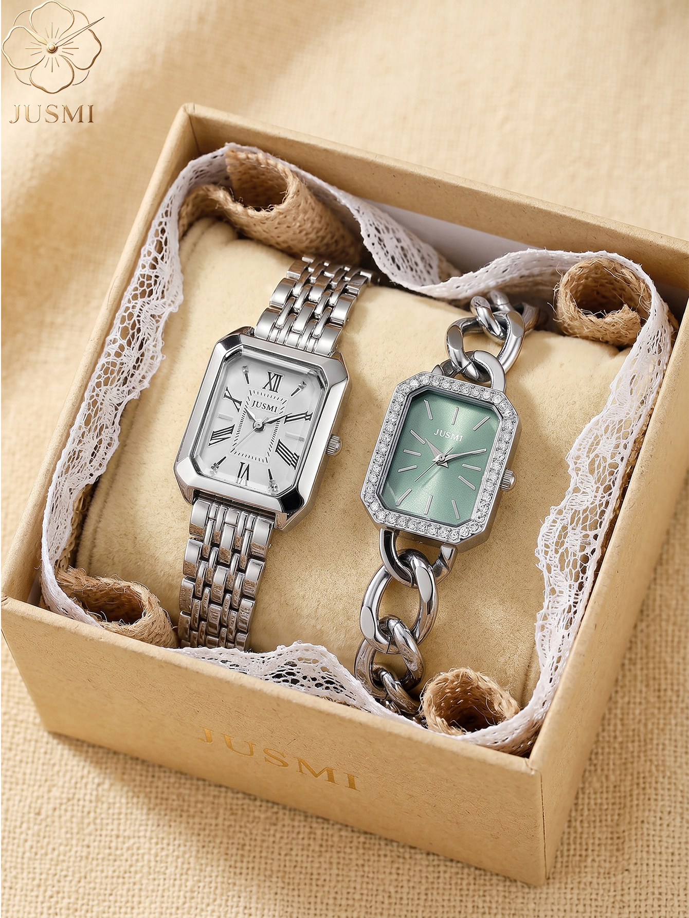 1pcs/set JUSMI Women's Square  - Luxury Watch Kit 评论和价格