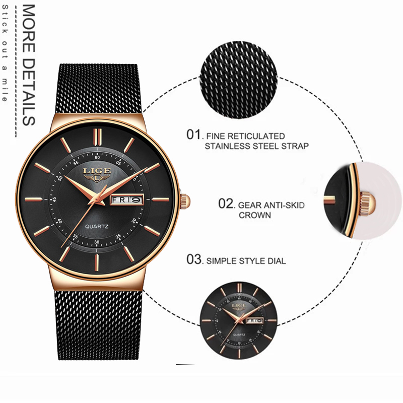LIGE Women Watches Luxury Bran - Lux Watch 评论和价格