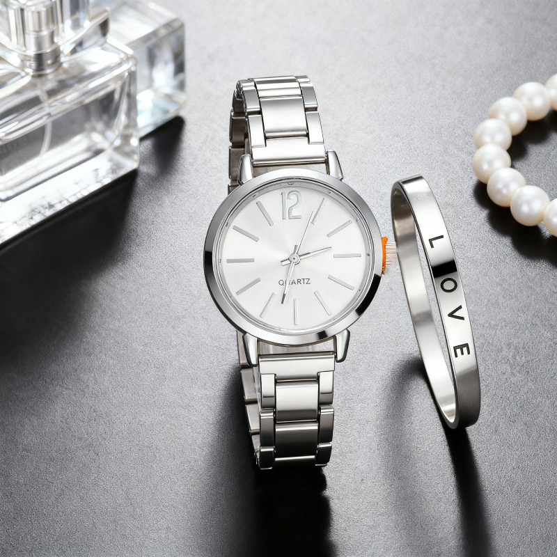 2pcs Set Watch Luxury Women Si - Lux Watch 评论和价格