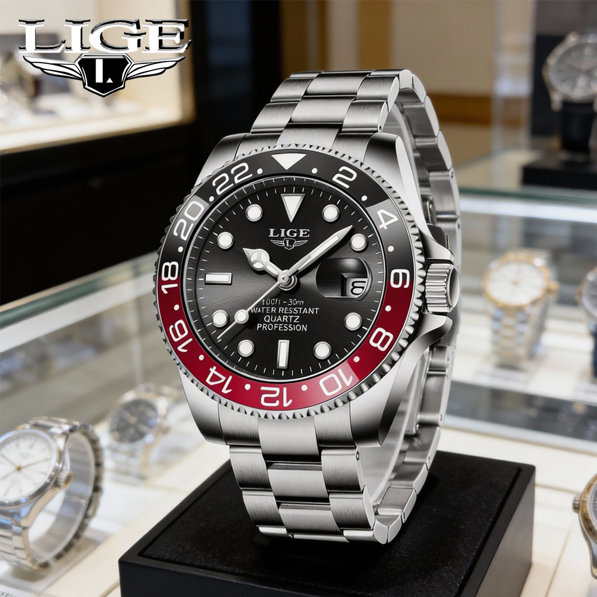 LIGE New Luxury Couple Watches - Luxury Watch Holder 评论和价格