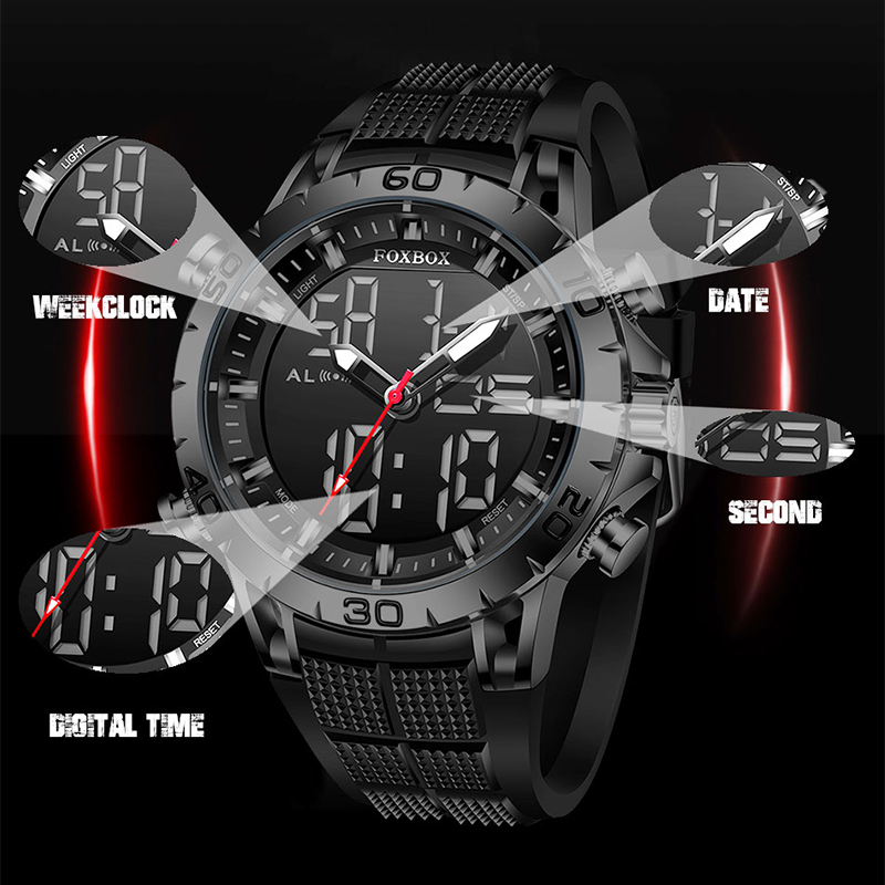 FOXBOX Mens Watches Sports Top - Luxury Watch Holder 评论和价格